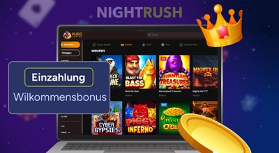 Hugo Casino Willkommensbonus aktivieren.