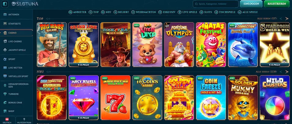 Slotuna Casino Spiele und Slots.