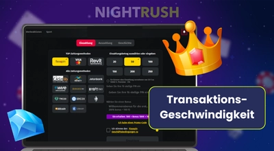 Transaktionsgeschwindigkeiten und Zahlungen im Online Casino