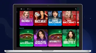 Live Casino Tischspiele wie Roulette und Baccarat