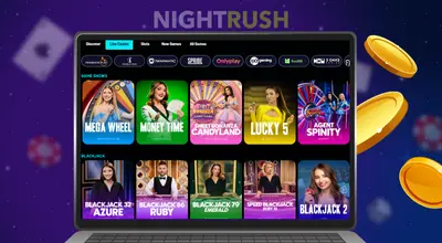 Auswahl an Live Casino Spielen von verschiedenen Anbietern