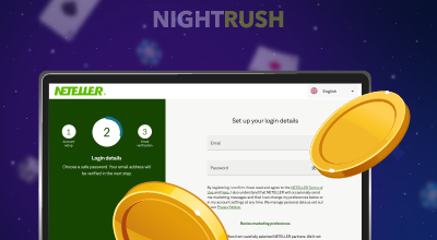 Neteller account setup page showing login details form.