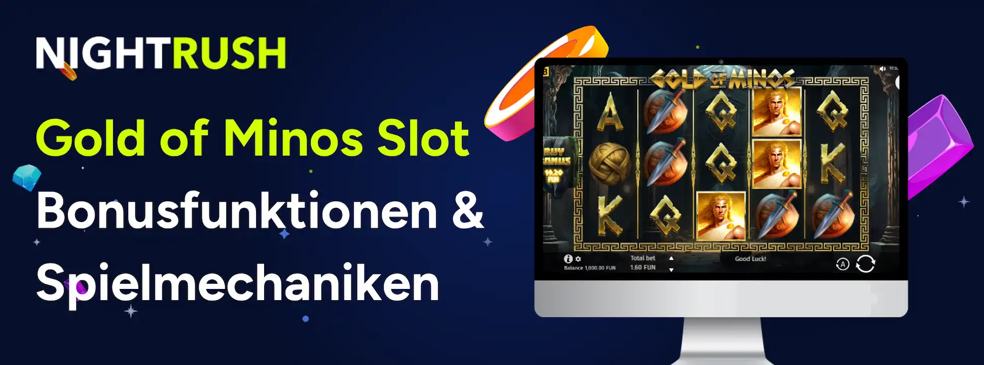 Bonusfunktionen im Gold of Minos Spielautomaten
