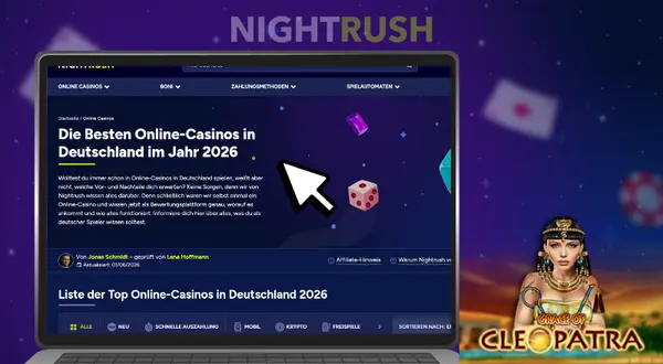 Die besten Online Casinos in Deutschland bei Nightrush für Grace of Cleopatra