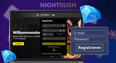 Anmeldung bei BetiBet Casino.