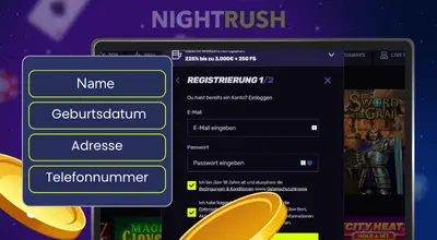 Registrierungs-Formular auf der Sportuna Webseite
