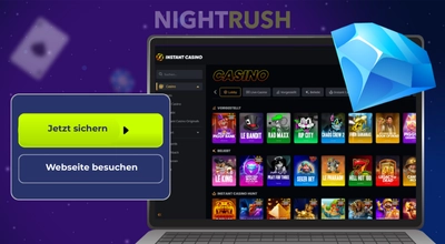 Instant Casino Startseite.