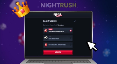 Willkommenbonus im Mafia Casino auswählen