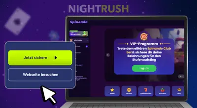 Startseite von Spinando Casino