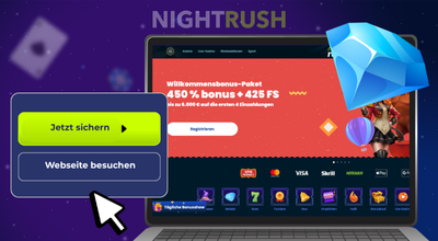 Rollino Casino Homepage mit Willkommensbonus Angebot