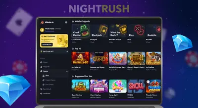 Whale.io Webseite mit Casino Spielen und Slots