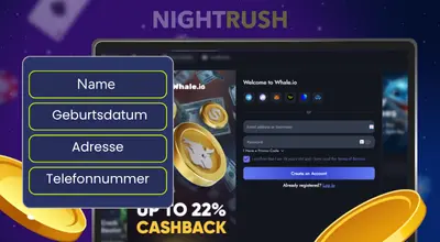 Whale.io Anmeldeseite mit Registrierungsformular