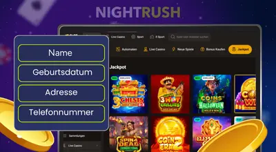 SlotLair Casino Webseite mit Registrierungsformular