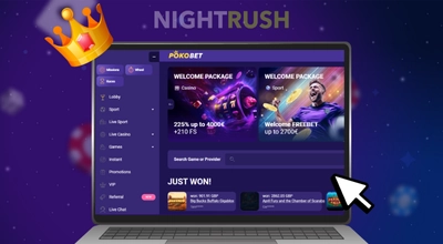 PokoBet Casino Startseite mit angezeigten Spielen