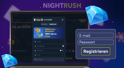EgoGames Casino Registrierungsseite