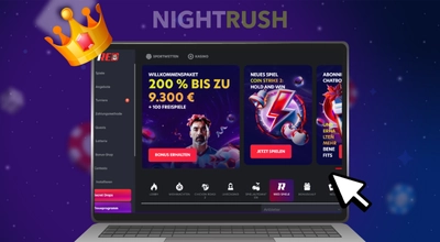 1Red Casino Startseite mit Willkommenspaket.