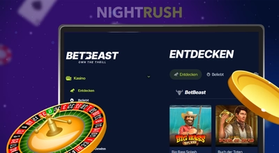 Verschiedene Casinospiele und Slots bei Betbeast Casino.