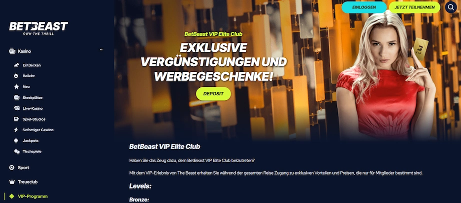 Betbeast Casino VIP Club.