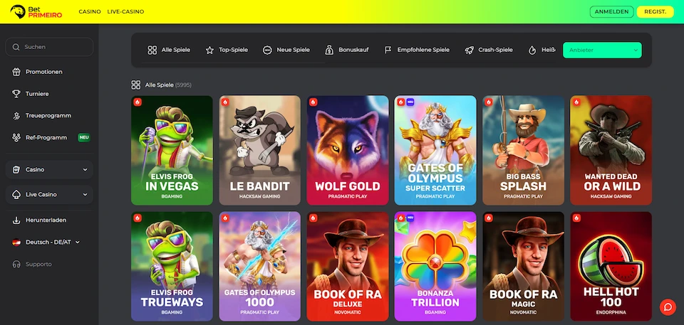 BetPRIMEIRO Casino Spiele und Slots.