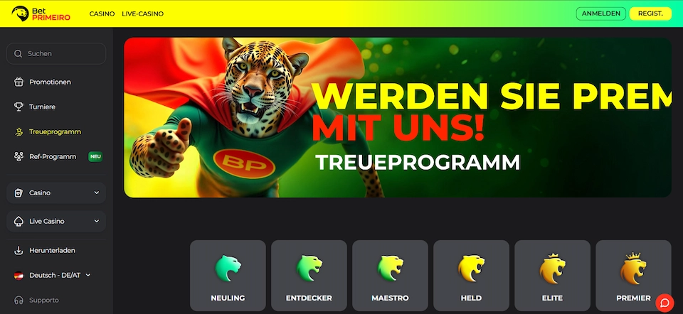 BetPRIMEIRO Casino Treue und VIP Programm.