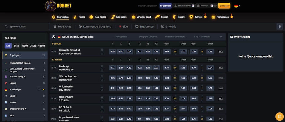 Donbet Casino Sportwetten und Live Wetten