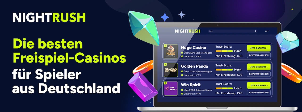 Die besten Freispiel-Casinos: Laptop zeigt die Liste der besten Freispiel-Casinos für deutsche Spieler.