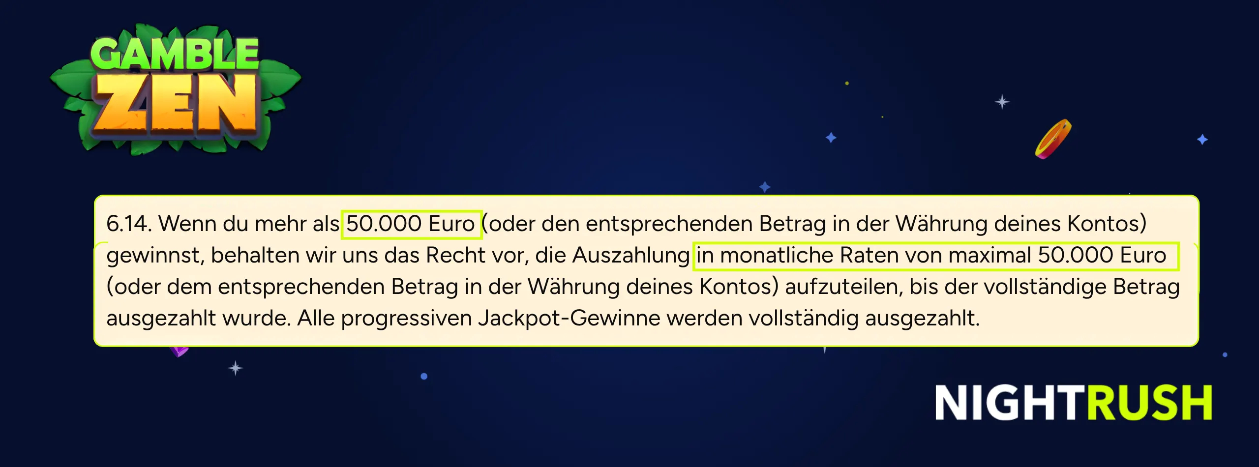 Gamblezen Casino Maximalgewinn-Regelung
