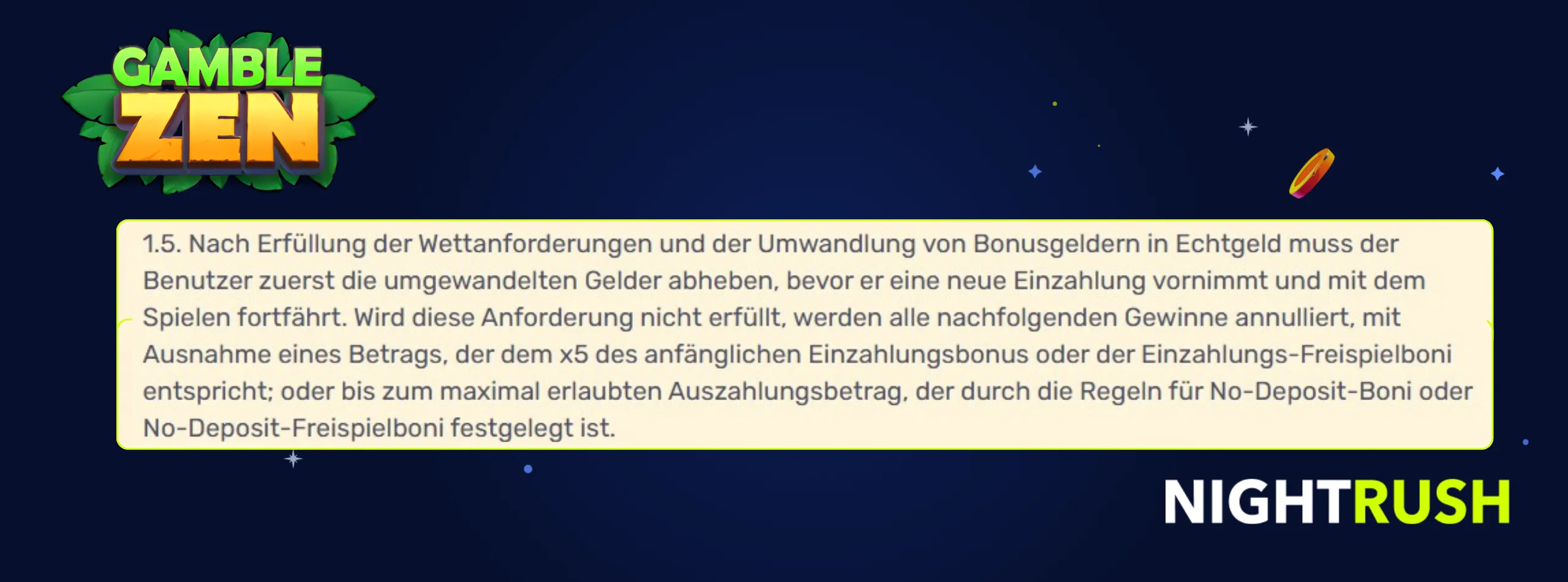 Gamblezen Casino Bonusregelung