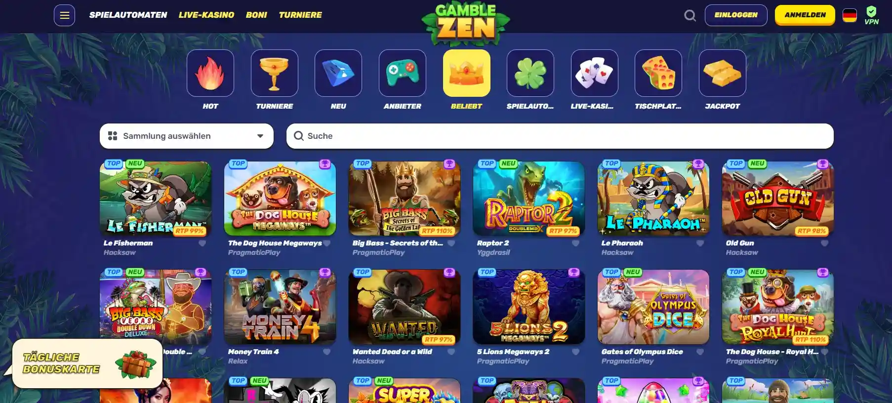 Gamblezen Casino beliebte Spielautomaten