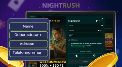 Luckygem Casino Registrierungsformular