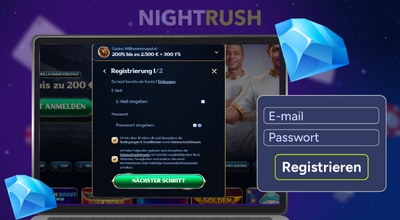 Zugangsdaten bei der Registrierung im Millioner Casino angeben