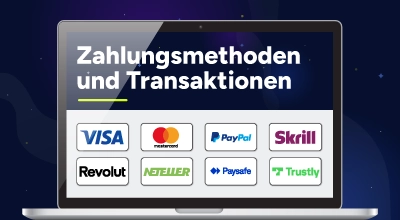 Zahlungsmethoden mit beliebten E-Wallets und Karten.