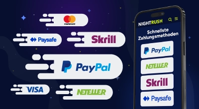 Zahlungsmethoden wie PayPal, Skrill und Paysafecard.