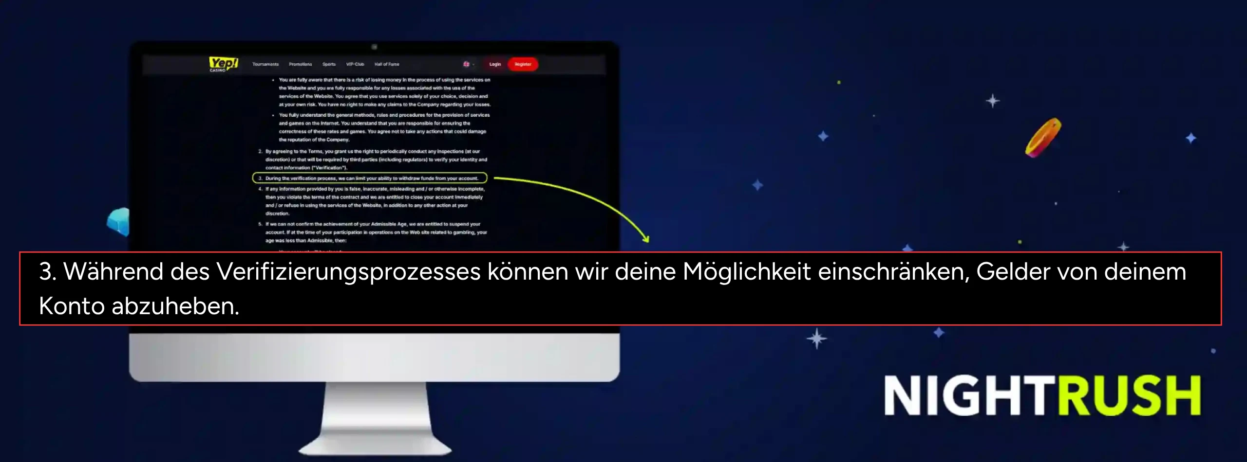 Yep Casino Auszahlungsüberprüfung auf der Seite zur Geldwäscheprävention (AML)