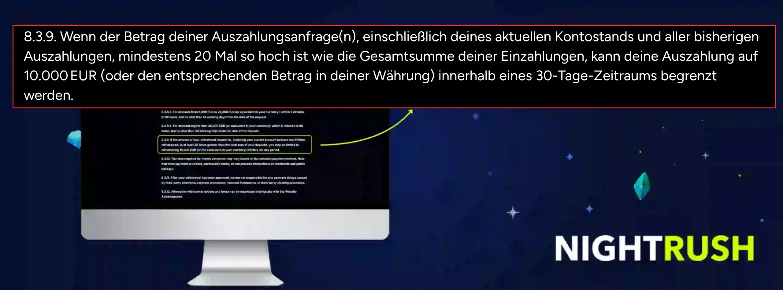 Versteckte Maximalbeträge bei Yep Casino in den AGB