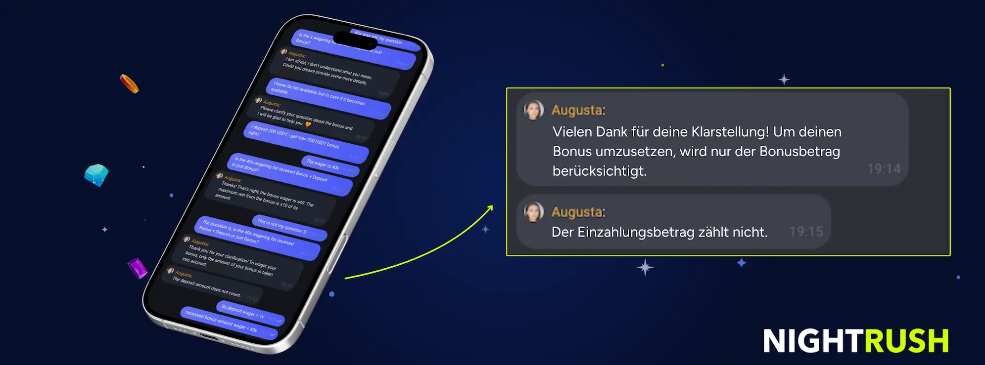 Martin Casino Live Chat mit Fragen zum Bonusumsatz und Einzahlungsbetrag