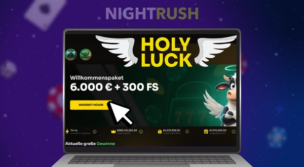 Holyluck Casino Startseite mit Willkommensbonus