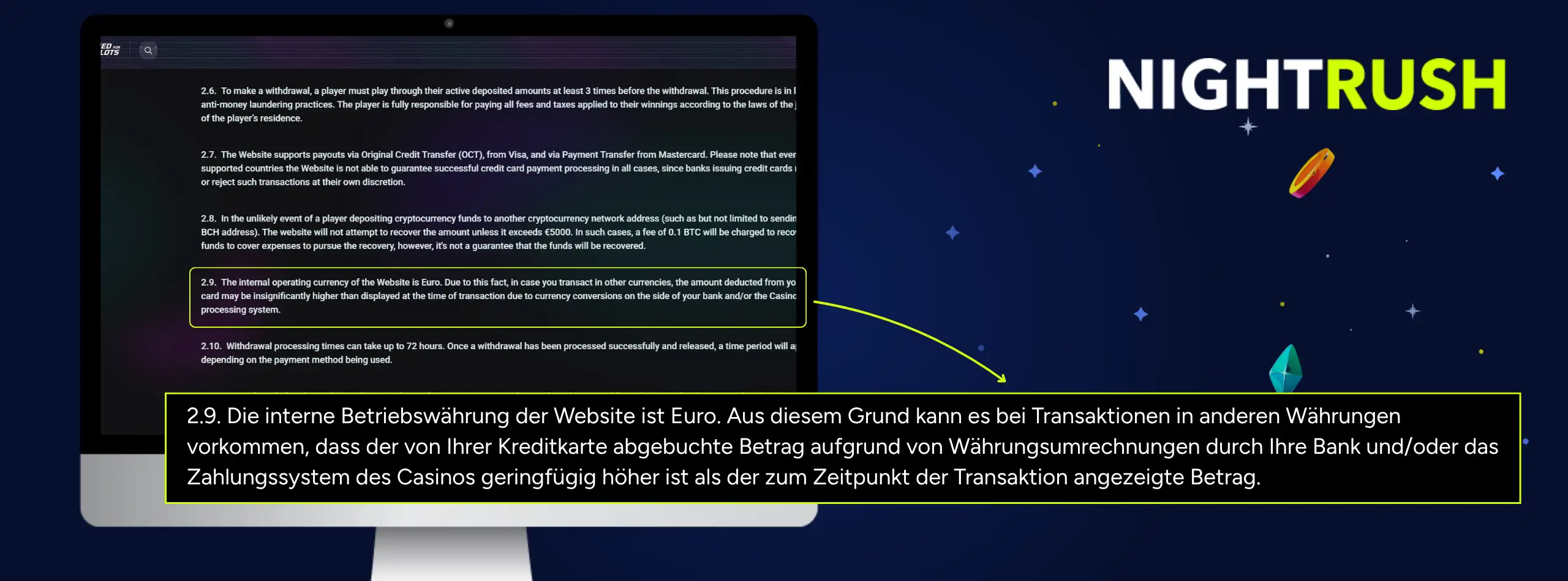 Needforslots Casino Auszahlungsbedingungen Punkt 2.9.