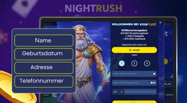 Vivaspin Casino Registrierungsformular