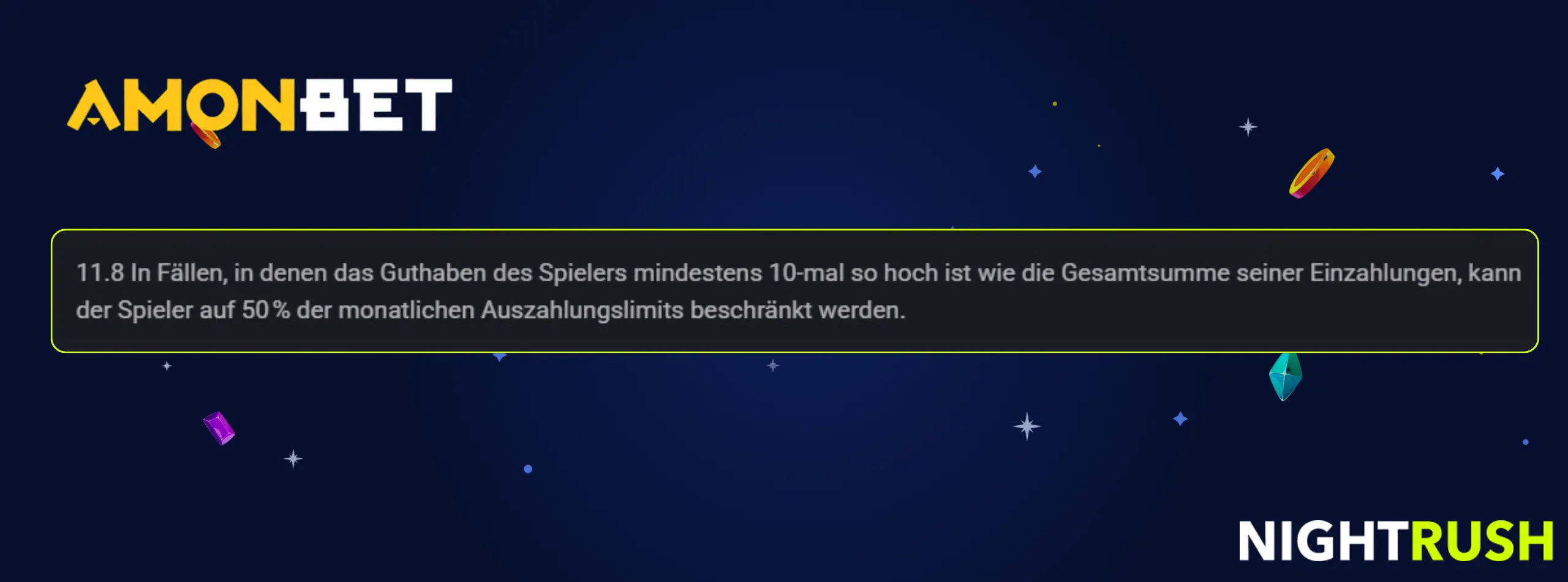 Amonbet Casino Auszahlungsrichtlinie