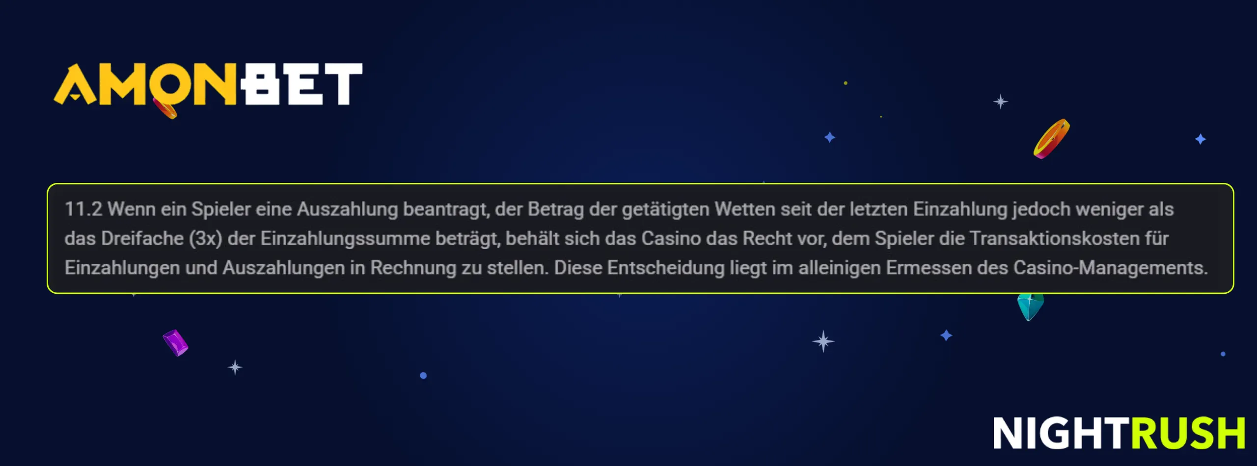 Amonbet Casino 3x-Auszahlungsregel