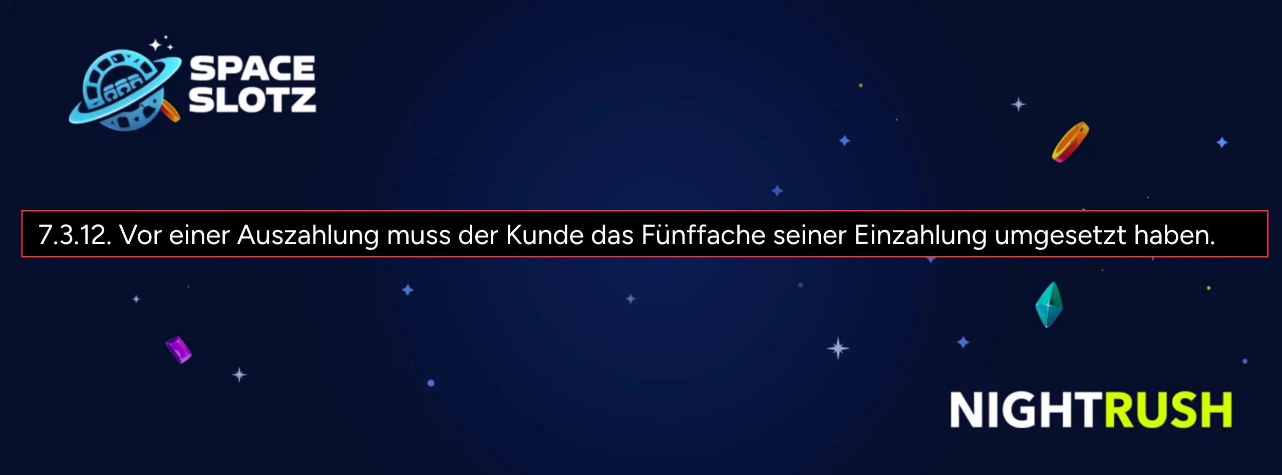 SpaceSlotz Casino Zahlungsrichtlinie