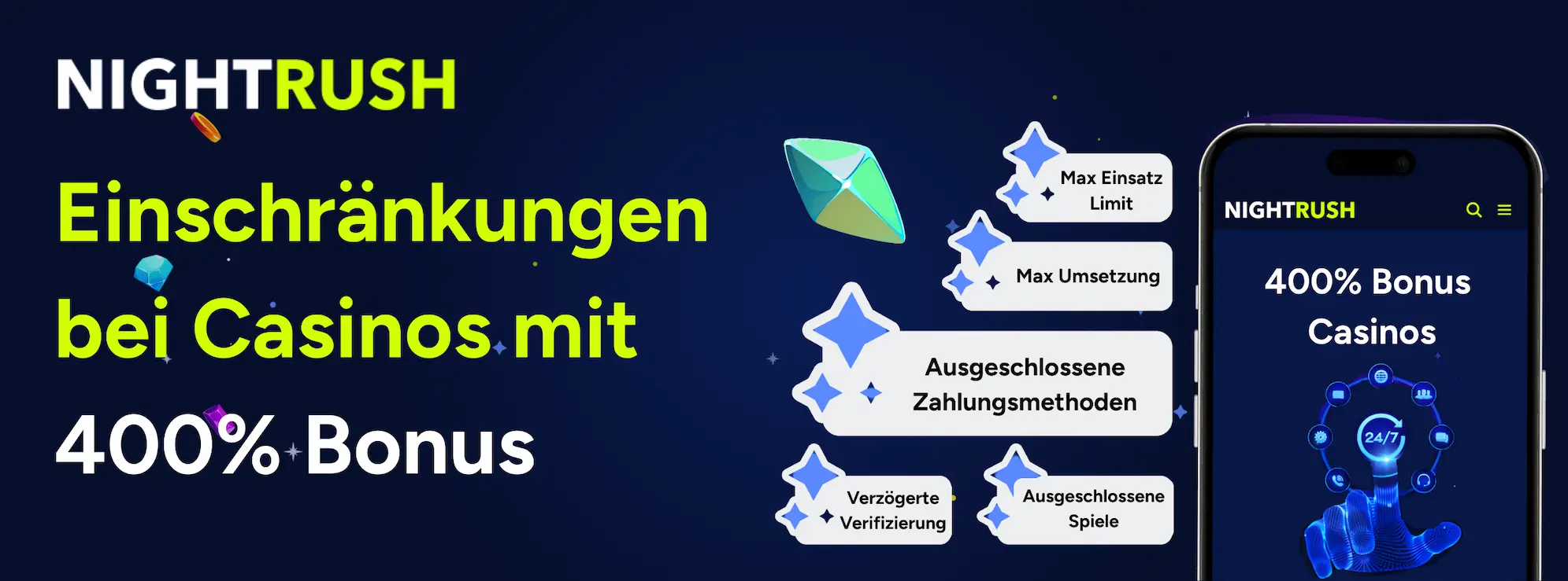 Einschränkungen bei Casinos mit 400% Bonus
