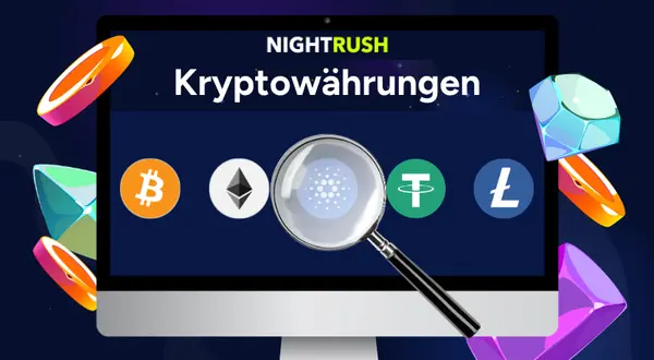 Auswahl an Kryptowährungen im Krypto Online Casino