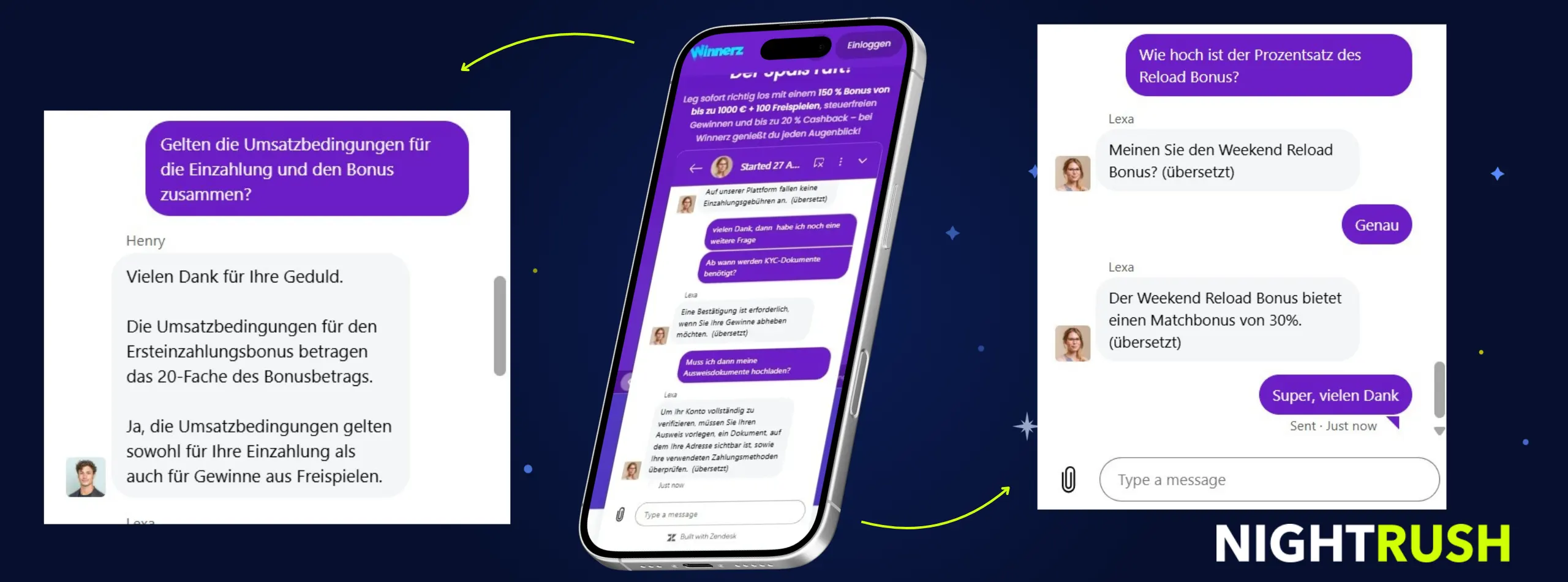 Winnerz Casino Chat mit dem Kundendienst