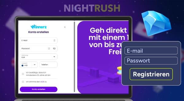 Winnerz Casino Registrierungsformular und Anmeldung