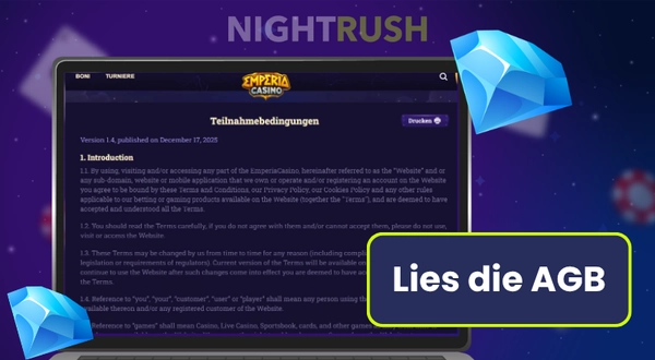 Emperia Casino Allgemeine Geschäftsbedingungen