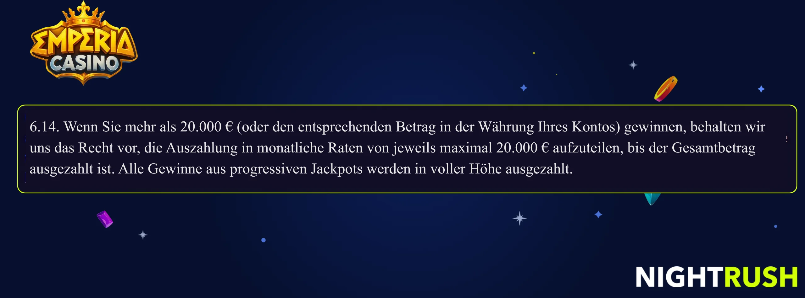 Emperia Casino Höchstgewinn-Regel