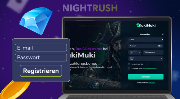 Registrierungsseite von KukiMuki Casino