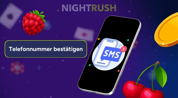 Smartphone mit SMS-Symbol neben einem Formular für Name, Adresse und Telefonnummer.
